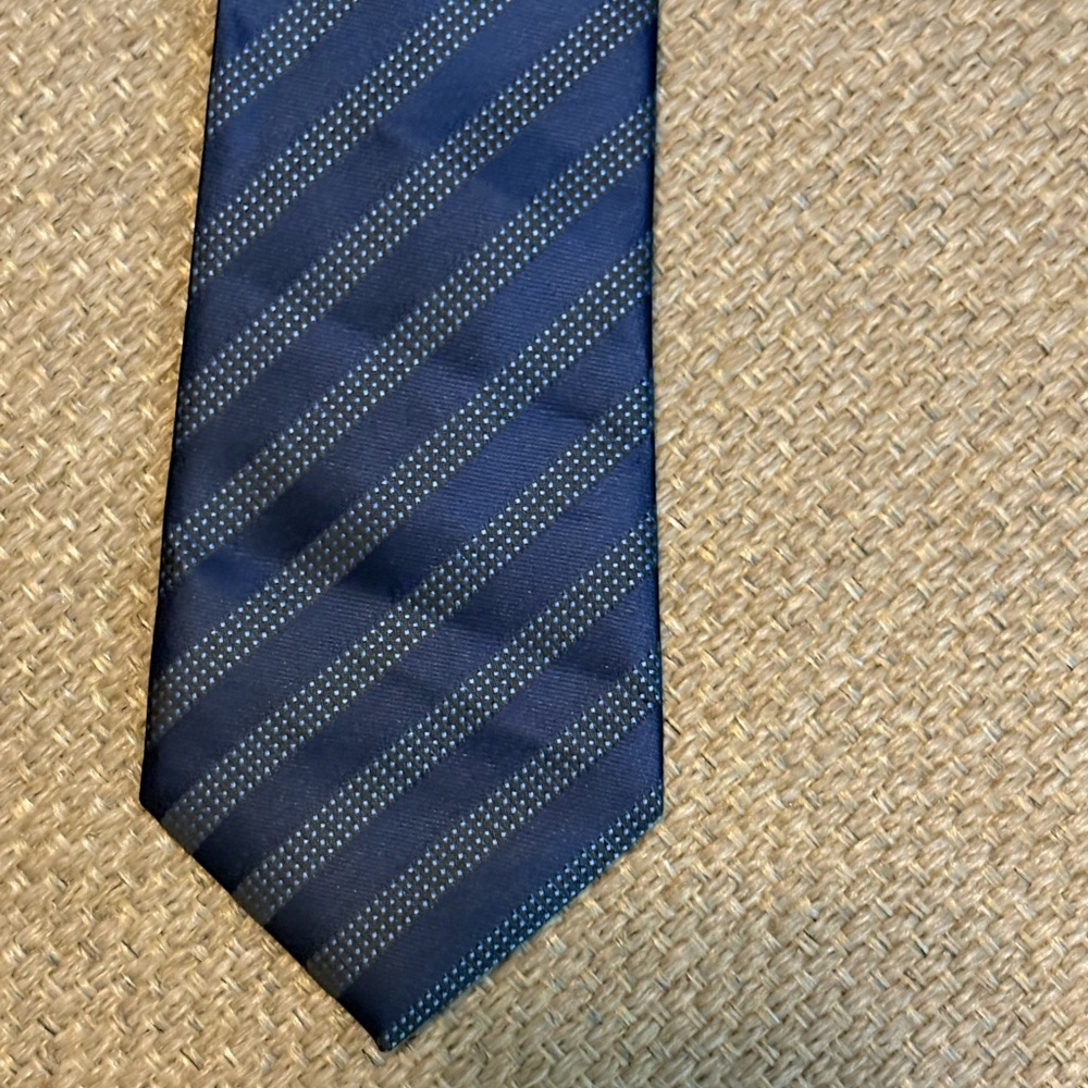 Pre-Tied Zipper Mens Tie For Men Woven Necktie Neckties One Size Navy Blue - Picture 3 of 7